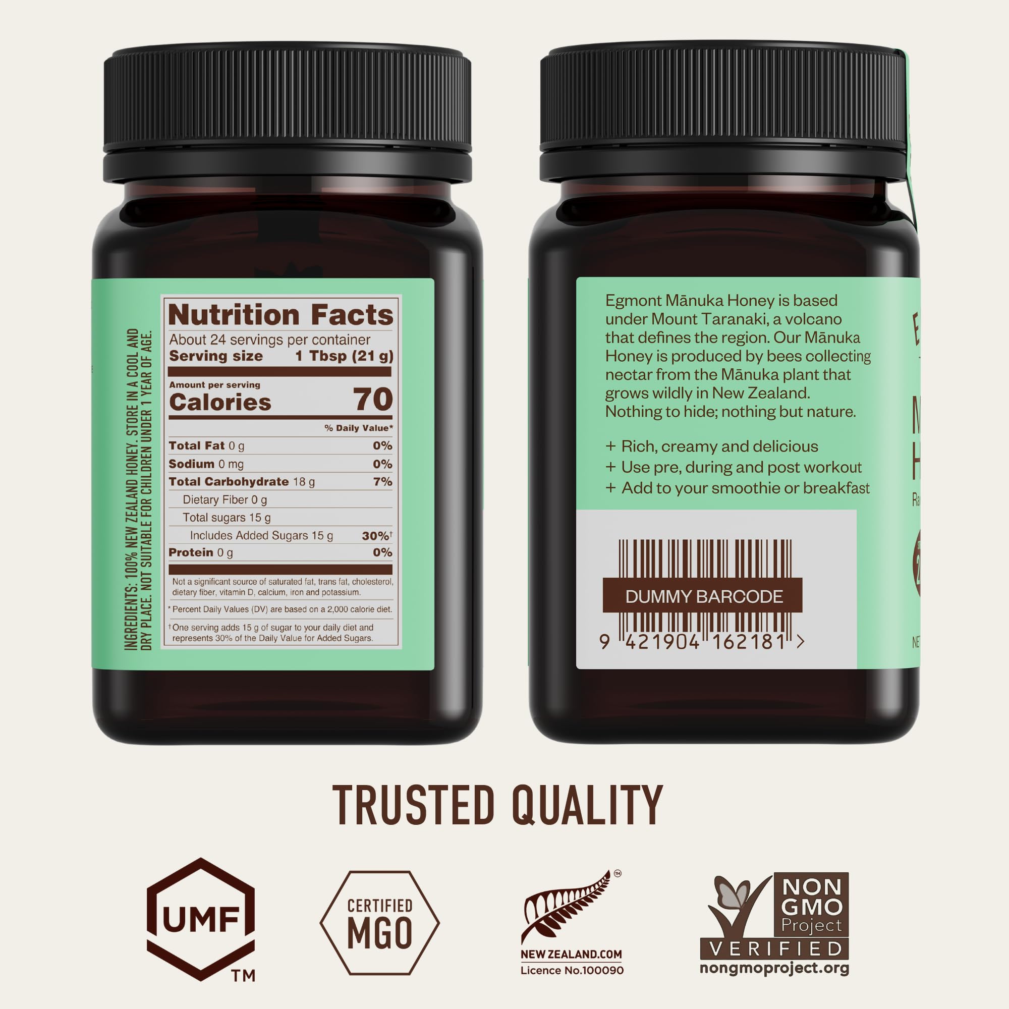 EGMONT HONEY Manuka Honey - MGO 83+ UMF 5+ 17.6oz Original from